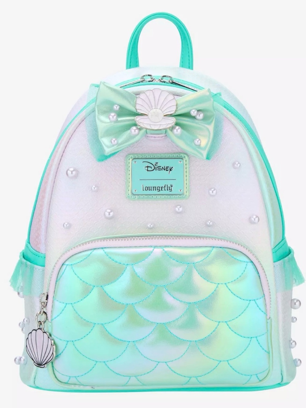 Loungefly Disney The Little Mermaid Iridescent Shell Mini Backpack NWT